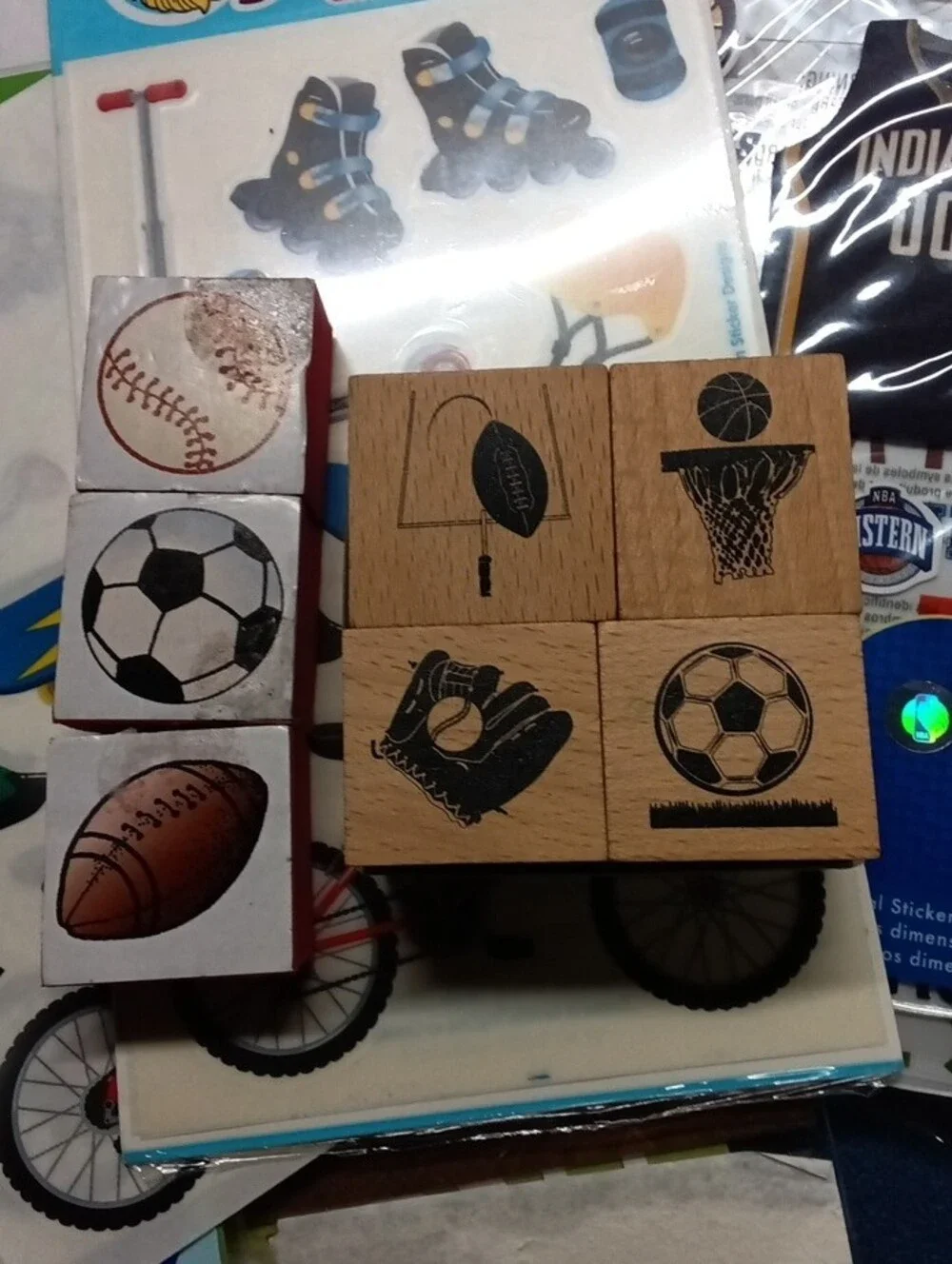 47 Pc Sports Assortment - Paper, Stamps, Embellishments